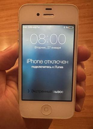 Под восстановление или на запчасти iphone 4 white neverlock в идеале!!!