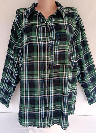 Стильная актуальная рубашка из коттона (фланели)