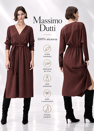Massimo dutti  сукня міді із 100% віскози