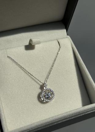 Підвіска зі срібла 925 з танцюючим муасанітом💎🔥