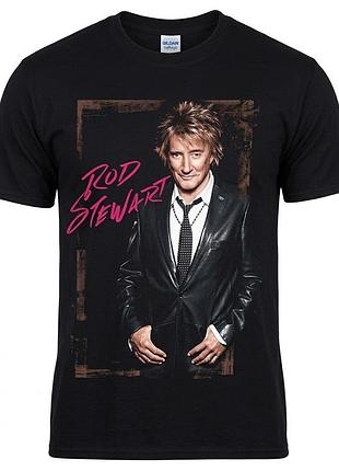 Черная футболка с принтом rod stewart tour мерч