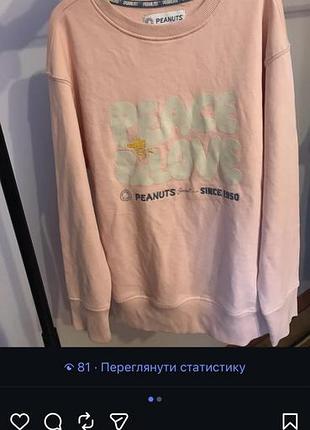 Світшот peanuts рожевий 2