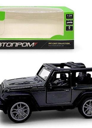 Машина металева "автопром" 1:43 jeep wrangler coupe (чорний)