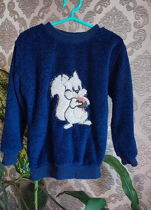 Пижама теплая asel kids (кофта и штаны) с белочкой