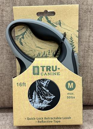 Повідець-рулетка tru-canine quick-lock retractable leash 16ft m