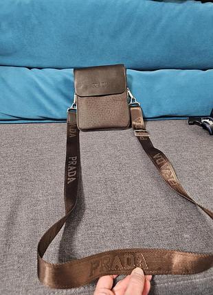 Барсетка чоловіча prada коричнева