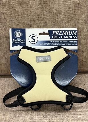Шлейка для собак american kennel club premium dog harness, розмір s, бежева