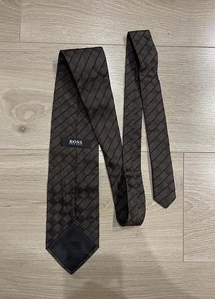 Оригінальна коричнева краватка boss hugo boss | шовк та бавовна | made in italy