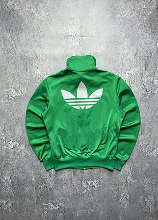 Vintage винтажная олимпийка adidas firebird адидас фаерберд big logo lampas на лампасах green зелёный цвет size s размер с