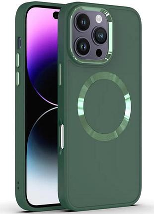 Tpu чехол bonbon metal style with magnetic fit для apple iphone 16 pro max (6.9") зеленый / pine green