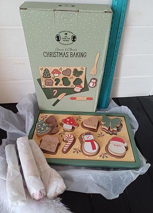 Новый деревянный развивающий набор рождественская выпечка (christmas baking / set de juguetes para hornear en navidad) от søstrene пазлы втулки
