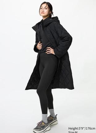 Довге стьобане пальто/пуховик uniqlo puffertech / pufftech long coat (relaxed fit) розмір s