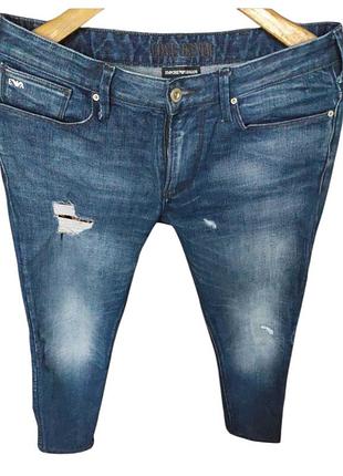 Мужские джинсы emporio armani jeans stretch mid blue, имталия