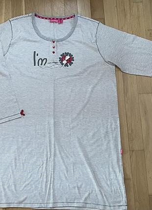 Нічна сорочка rebelle у смужку з довгим рукавом