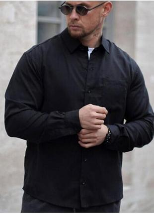 Чоловіча чорна сорочка kiabi regular fit (xxl)