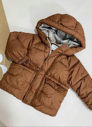 Куртка дитяча zara зимова коричнева 92 розмір