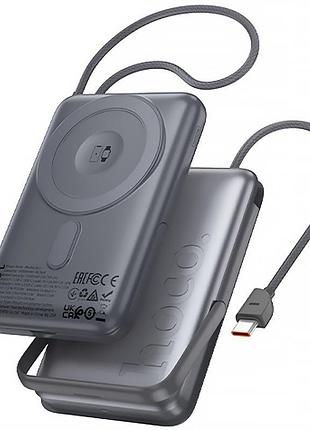 Портативное зу power bank hoco q43 clever pd20w с бзу+iwatch type-c 10000 mah metal gray