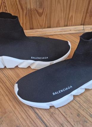 Кросівки balenciaga speed trainer чорно-білі розмір 42