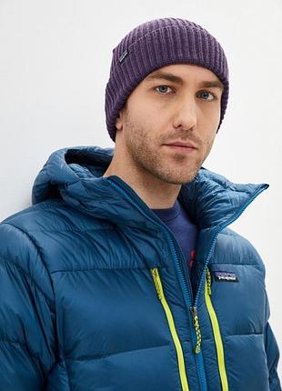 Фиолетовая унисекс бини вязаная шапка patagonia fisherman beanie
