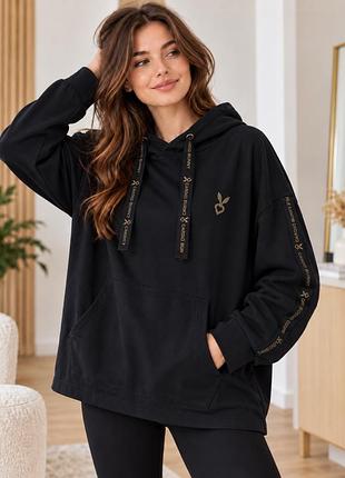 Чорне худі оверсайз cardio bunny, xxl