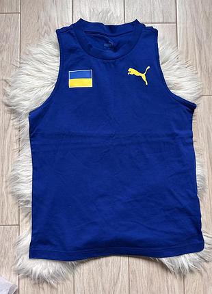 Жіноча майка puma синя з прапором україни