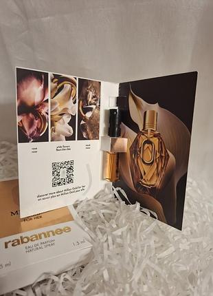 Парфумована вода жіноча rabanne million gold for her (1.5 мл, пробник / мініатюра)