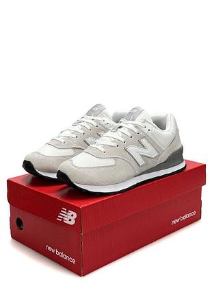 Мужские кроссовки new balance 574 light grey white