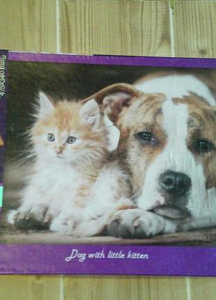 Пазлы danko toys 500 элементов dog with little kitten некомплект