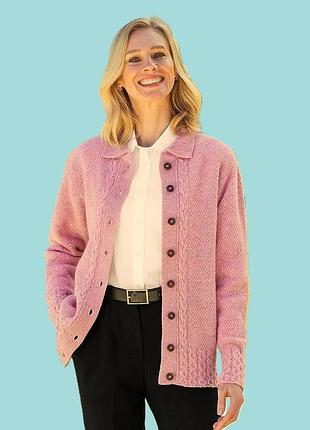Кардиган country collection зі 100% шотландської вовни фактурного в'язання.