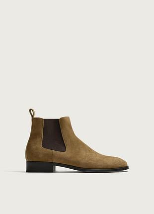 Чоловічі чоботи zara, 43 розмір, коричневі, шкіряні