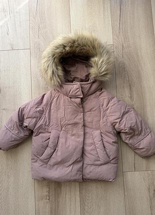 Куртка зимова пуховик zara для дівчаток, розмір 86