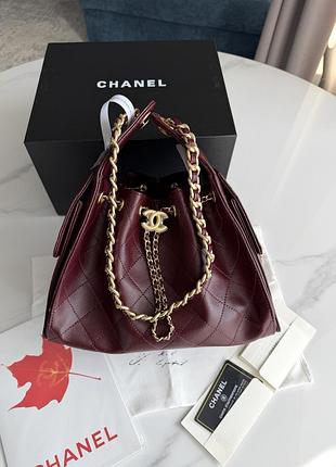Chanel burgundy gold