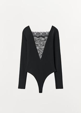 Комбіноване чорне боді жіноче zara new