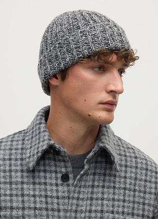 Кашемировая шапка-бини johnstons of elgin charcoal marl cashmere beanie 100% кашемир (шотландия)