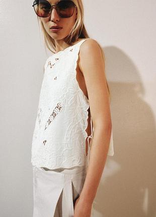Біла блуза жіноча з вишивкою zara new