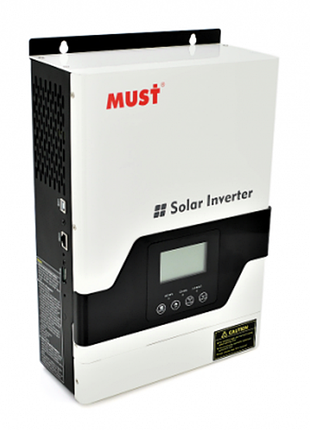 Інвертор напруги гібридний must pv1512 vpn 1500 w 12 v 10/20a, 160-275v, mppt (15а, 145 vdc) чиста синусоїда