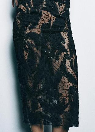 Чорна міді спідниця жіноча zara new