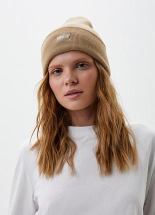 Шапка levi's унісекс (зроблено в італії) / бежева біні