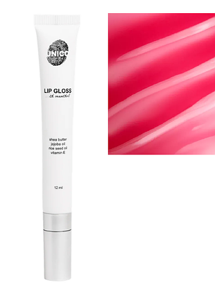 Блиск для губ з ментолом unico flirt lip gloss10 мл рожевий