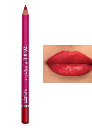 Карандаш для губ zola lip pencil 07 true red классический красный