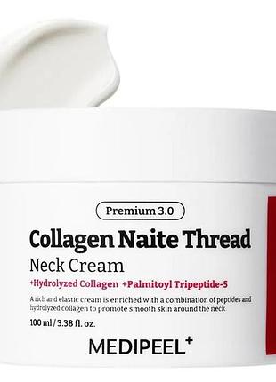 Крем для відновлення еластичності шкіри шиї та декольте medi peel premium collagen naite thread neck cream 3.0