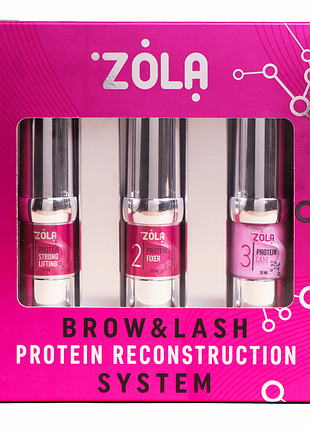 Набор для ламинирования бровей и ресниц zola brow&lash protein 3 x 10 мл