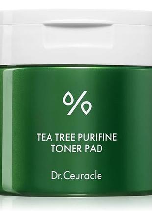 Тонізуючі пади з екстрактом чайного дерева dr.ceuracle tea tree purifine toner pad 60 шт