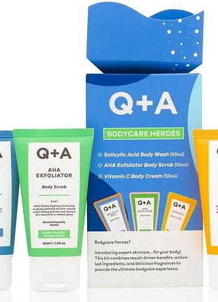 Подарочный набор для тела q+a bodycare heroes gift set 50 мл + 50 мл + 50 мл