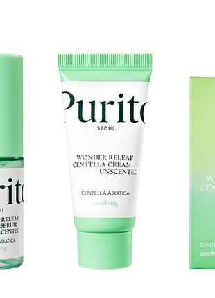 Набір засобів з центеллою без ефірних олій purito seoul wonder releaf centella mini kit unscented