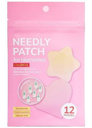 Мікроголкові патчі від прищів needly patch for blemishes colorful, 12 шт