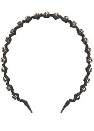 Обруч для волосся декорований камінням invisibobble hairhalo british royal чорний