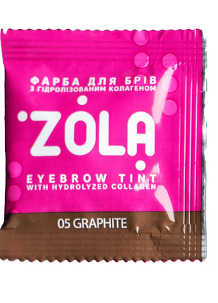 Фарба для брів з колагеном zola eyebrow tint with collagen 05 graphite 5 мл холодний графіт