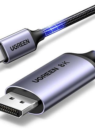 Ugreen cm556 - кабель usb-c на displayport 1.4, 8k 60 гц, 4k 240 гц, thunderbolt 3/4, 1 метр