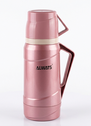 Вакуумный термос с ручкой со стеклянной колбой always vacuum flask 1.8 л пудровая роза dusty rose